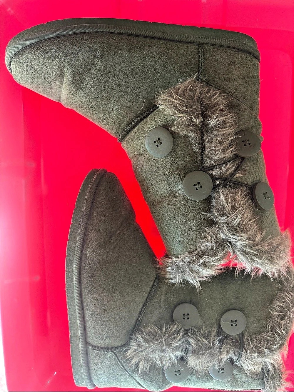Fur Trim Winter Boots in Green